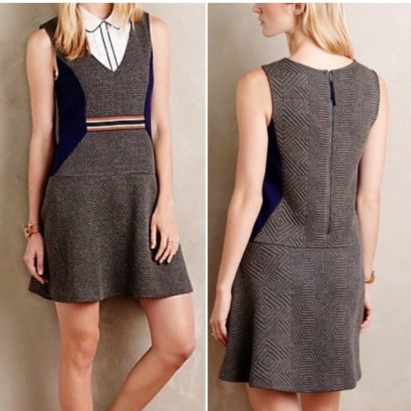 Anthropologie Dresses & Skirts - Anthropologie Maeve Ludlow dress grey blue XS